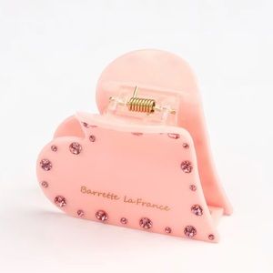 ❤️ BRAND NEW cute delicate pink heart delicate hair claw clip with rhinestones